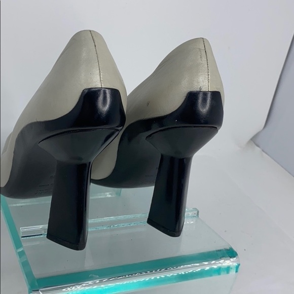 Prada Sz 38 Gray Leather Cuban Heel Pumps - Picture 8 of 15